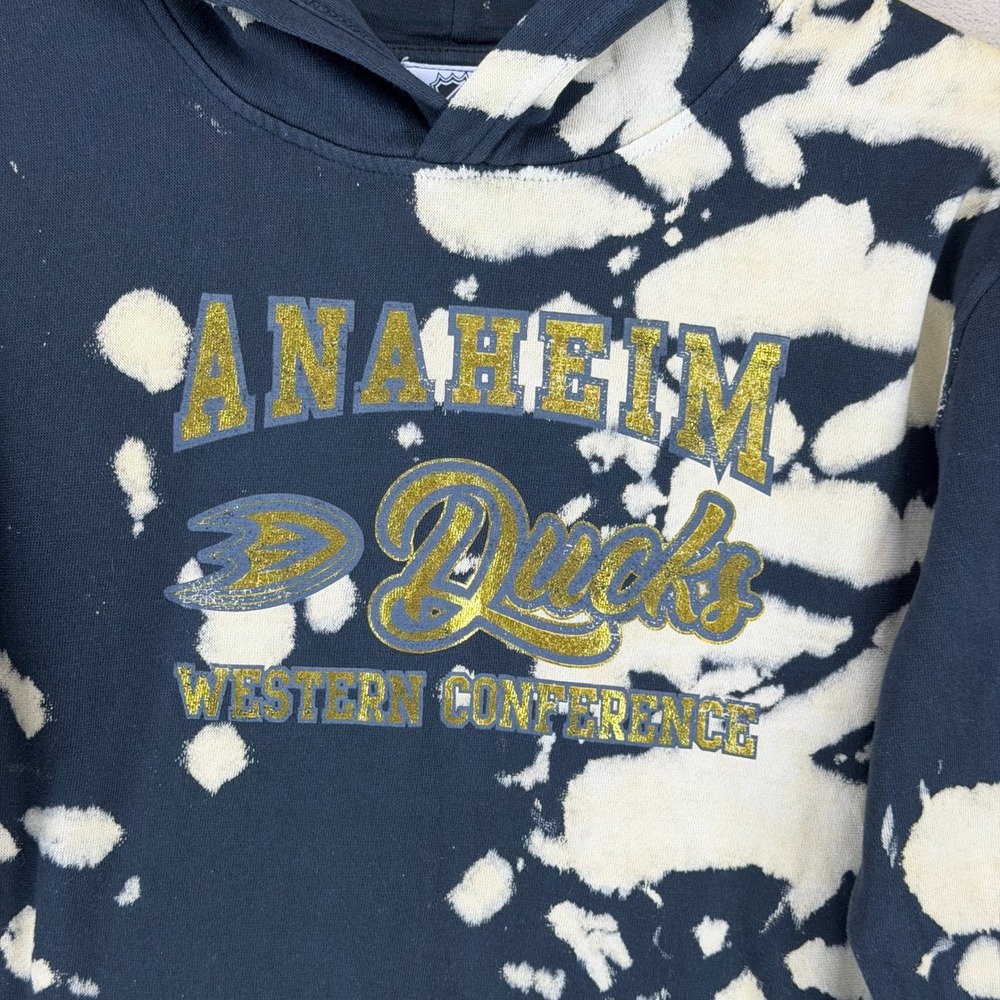 Youth Anaheim Ducks‎ Western Conference Bleached Hoodie Size L 14 16 NHL - Picture 2 of 12
